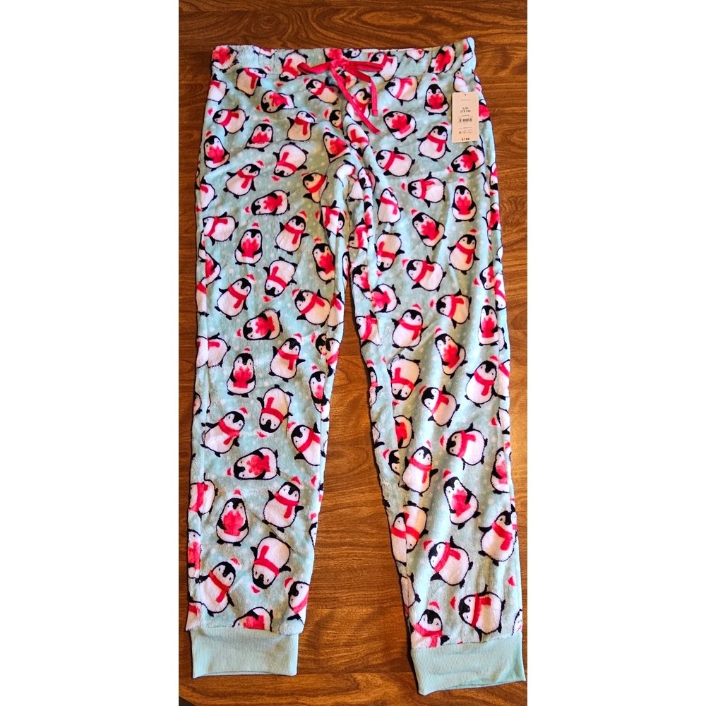 Secret Treasures Penguin Print Plush Lounge Pajama Pants Women's Size L/G (12-14